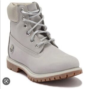 Timberland 6" Premium Waterproof Boot Light Grey Nubuck Wind Chime